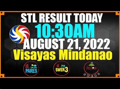 stl result yesterday visayas|STL Result August 21, 2022 Visayas, Mindanao .